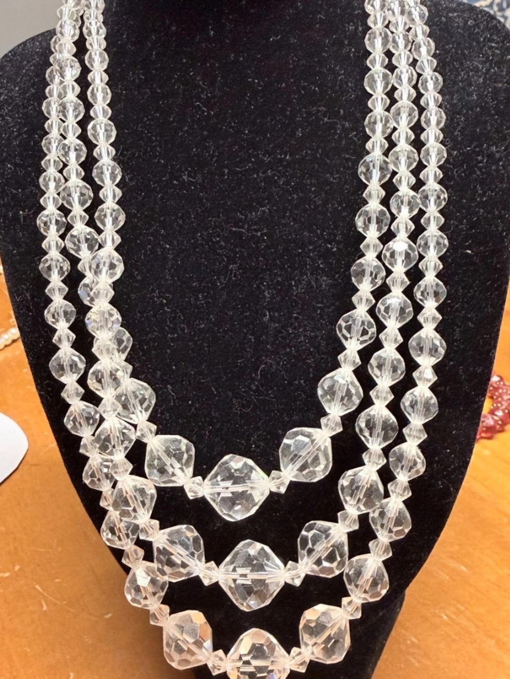 Elegant Crystal Multi-Strand Beaded Necklace